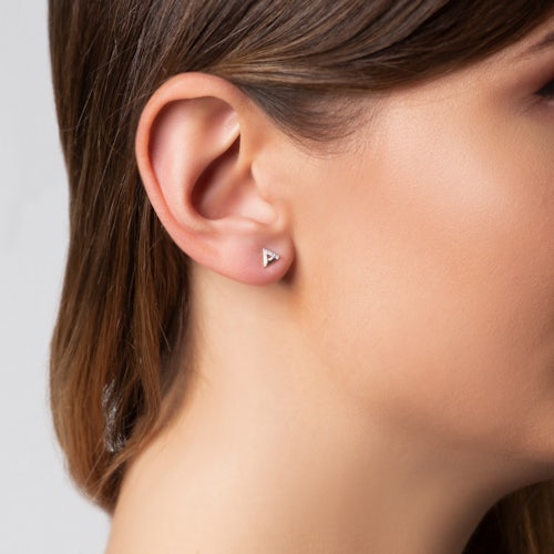 Kolczyki trójkąty Savicki: złote, diamenty